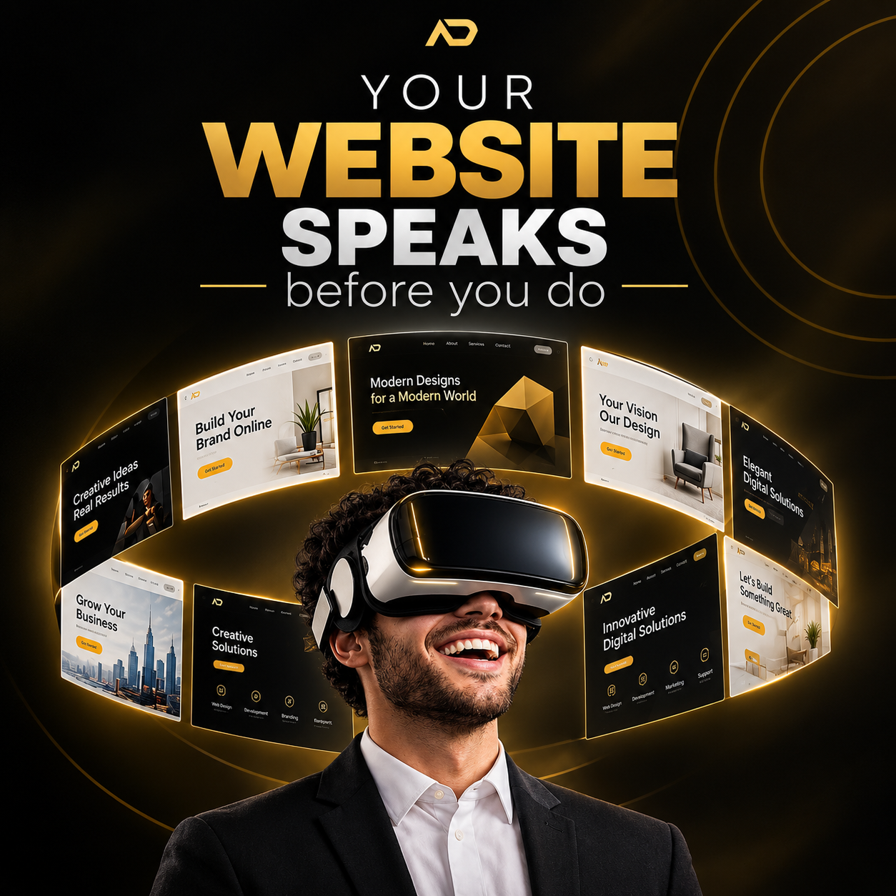 Your website speaks before you do — web development artwork
